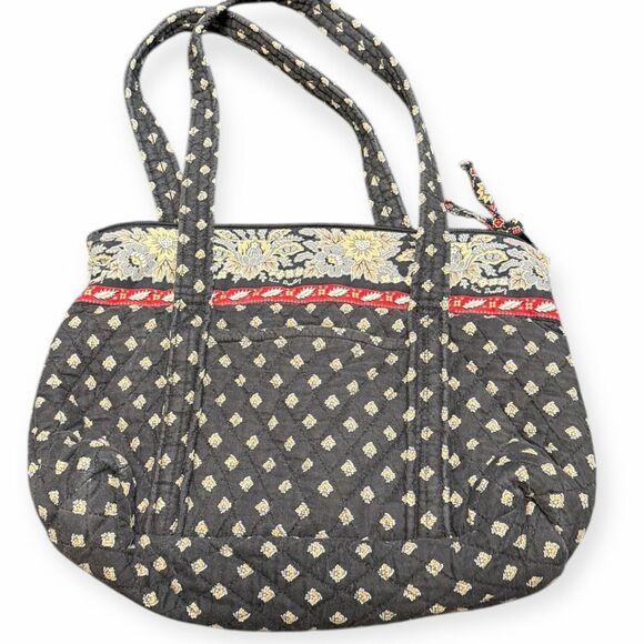 VINTAGE VERA BRADLEY Women’s Black Floral Miller Tote Bag - Picture 1 of 5